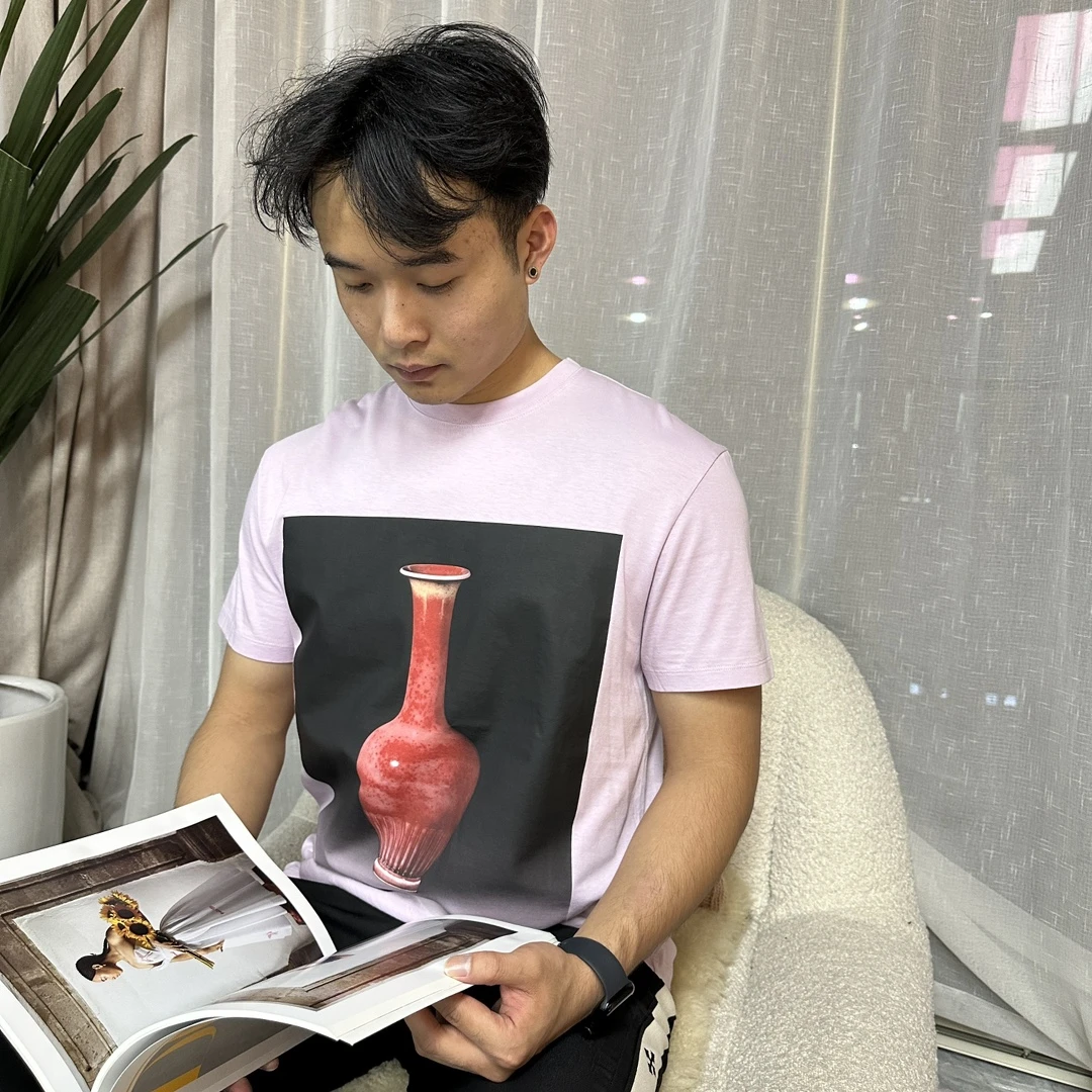 全新未使用 LOEWE/罗意威 罗意威LOEWE男士紫色圆领短袖T恤129677