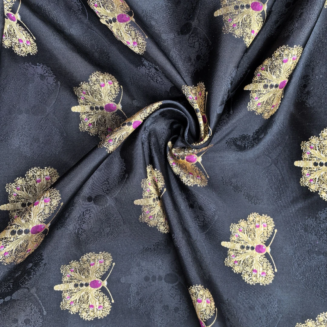 【黑金蝴蝶-红宝石】非遗宋锦桑蚕丝