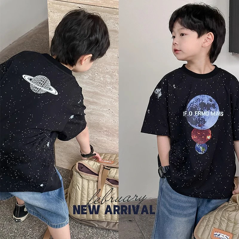 儿童上衣童装男童夏季半袖夏装韩版