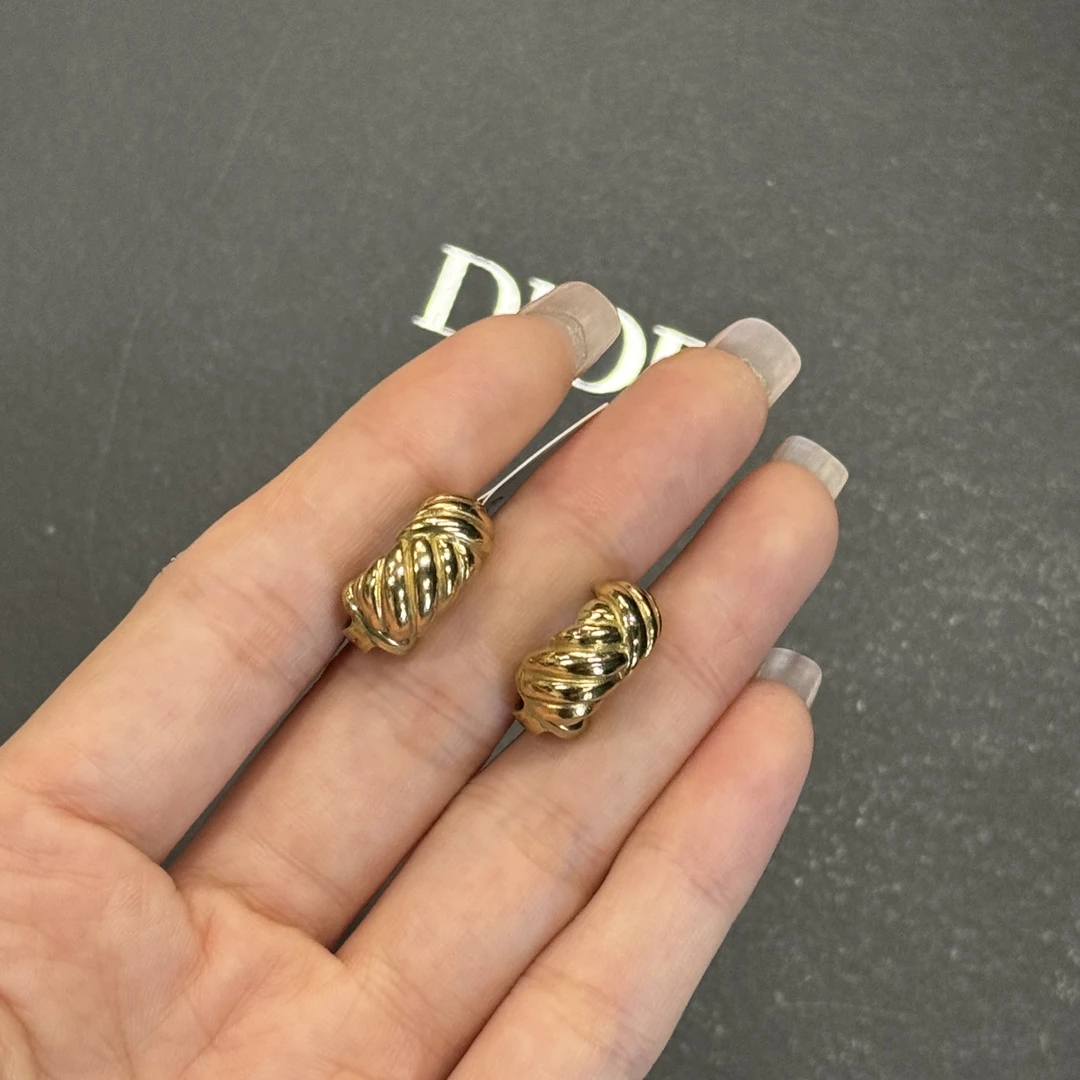 95新 DIOR/迪奥 迪奥麻花中古耳夹