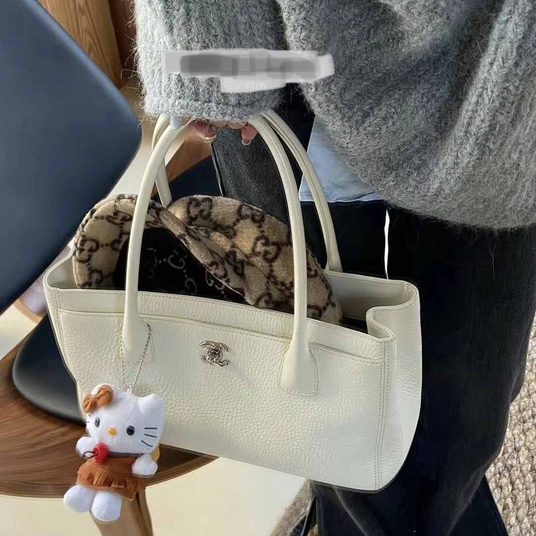 95新 Chanel/香奈儿 cerf 白银小号tote包