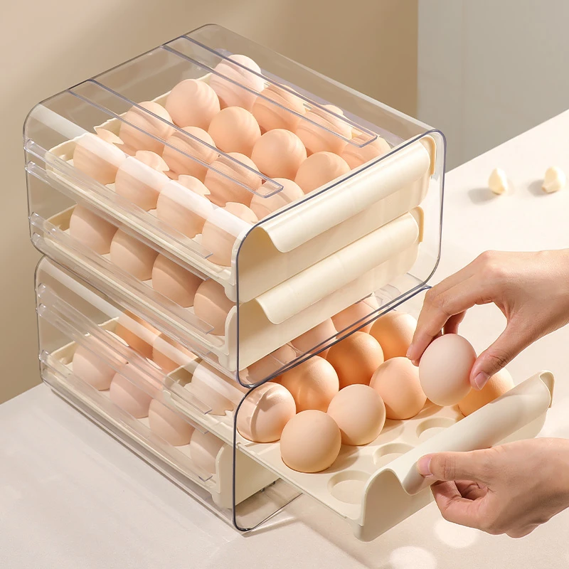鸡蛋盒冰箱抽屉式冰箱专用食品级装放鸡蛋收纳架大容量收纳