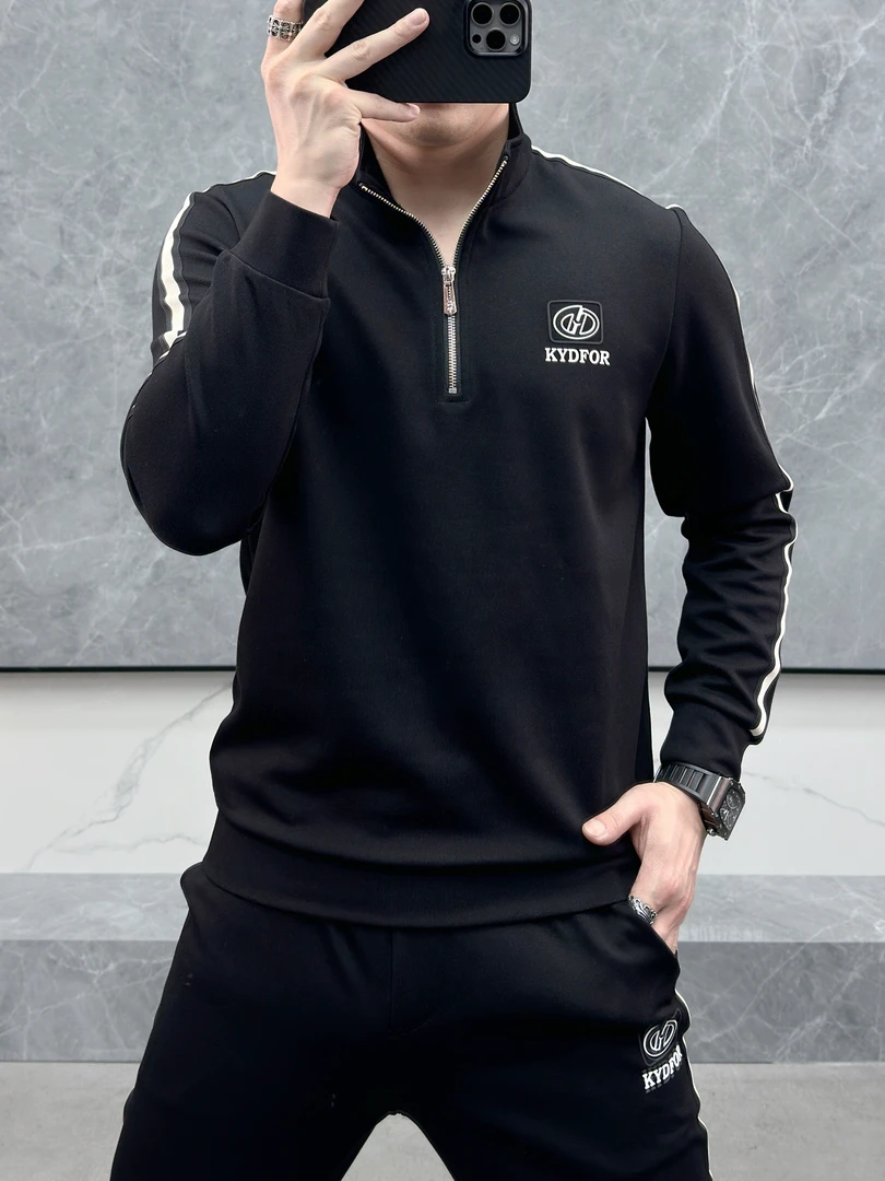 新款男士休闲夏季潮流圆领透气宽松修身时尚轻奢套装