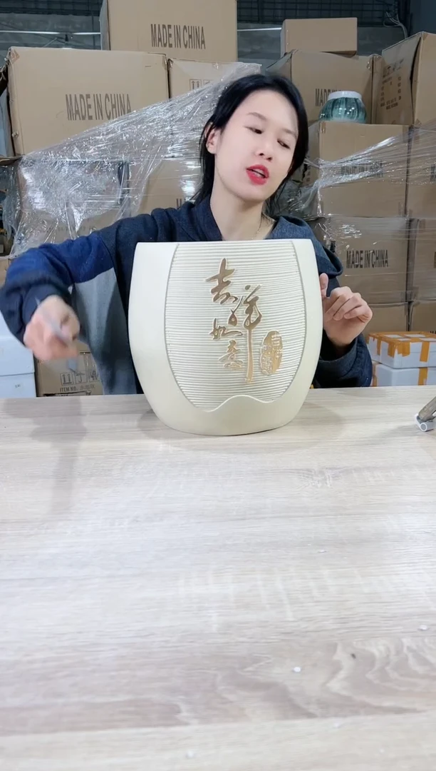 【闪购商品】复合20cm(含)-50cm(含)氧化镁花盆吉祥如意24X26