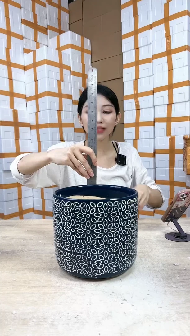 【闪购商品】陶瓷20CM以下波西米亚蓝白大号21x19