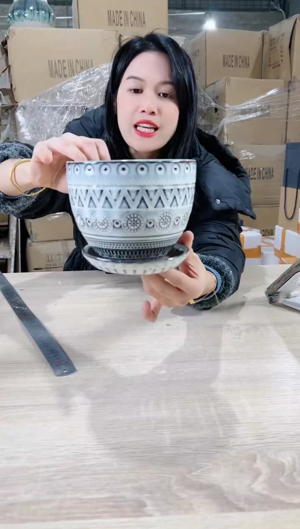 【闪购商品】陶瓷15cm以下紫砂白色配托盘14X12