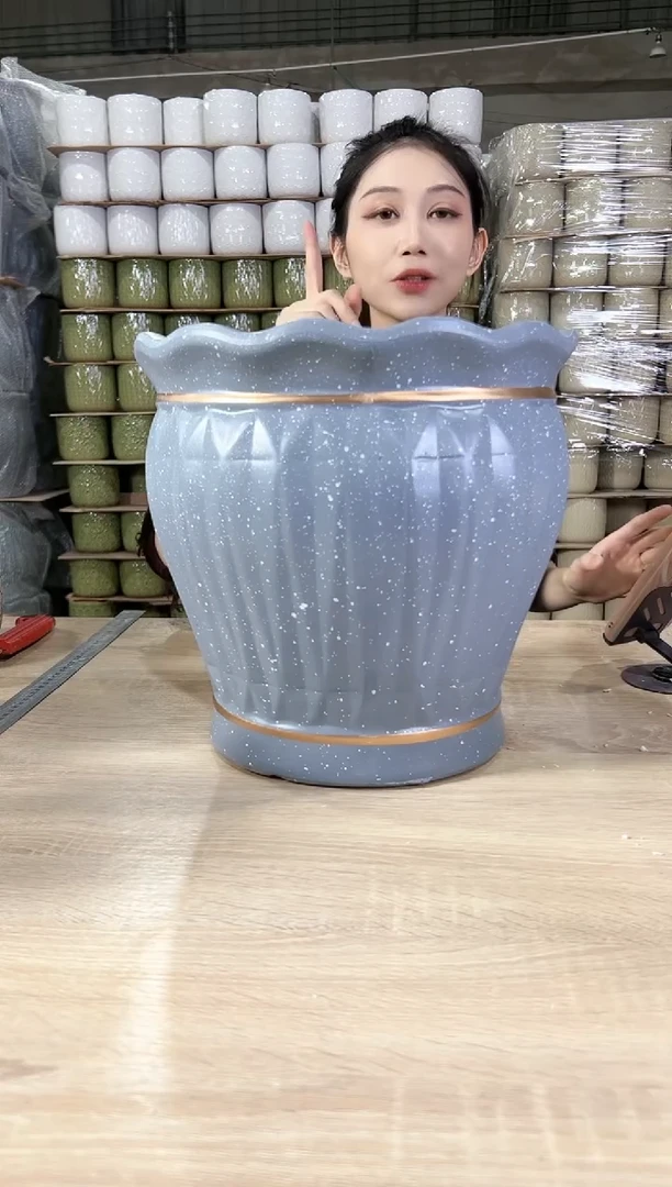 【闪购商品】陶瓷20CM（含）-50CM（不含）荷口加高灰点大号30x30