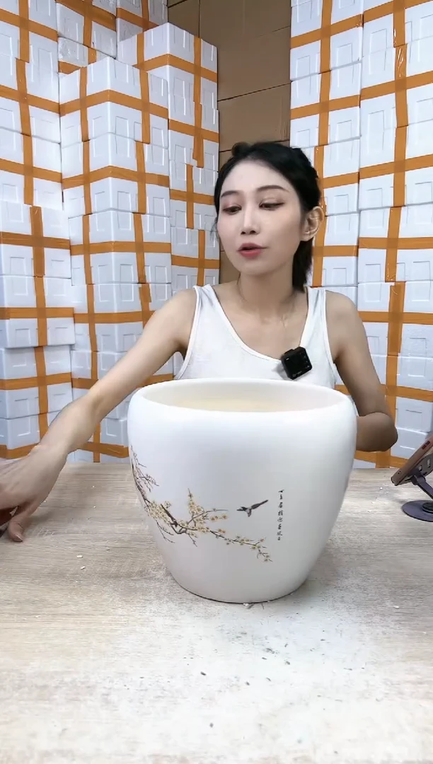 【闪购商品】陶瓷20CM以下蛋型喜上哑白大号23x21