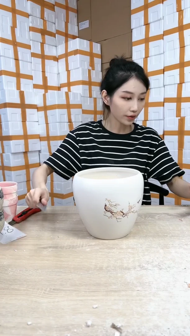 【闪购商品】陶瓷20CM以下蛋型喜上哑白中号19x19