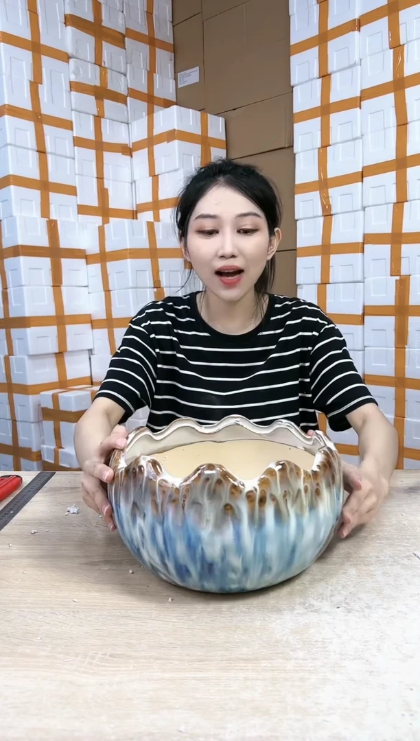 【闪购商品】陶瓷20CM以下蛋壳梦幻蓝大号24x17