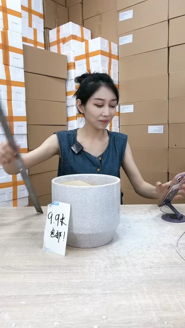 【闪购商品】陶瓷20CM以下缩脚蓝花釉大号20x18