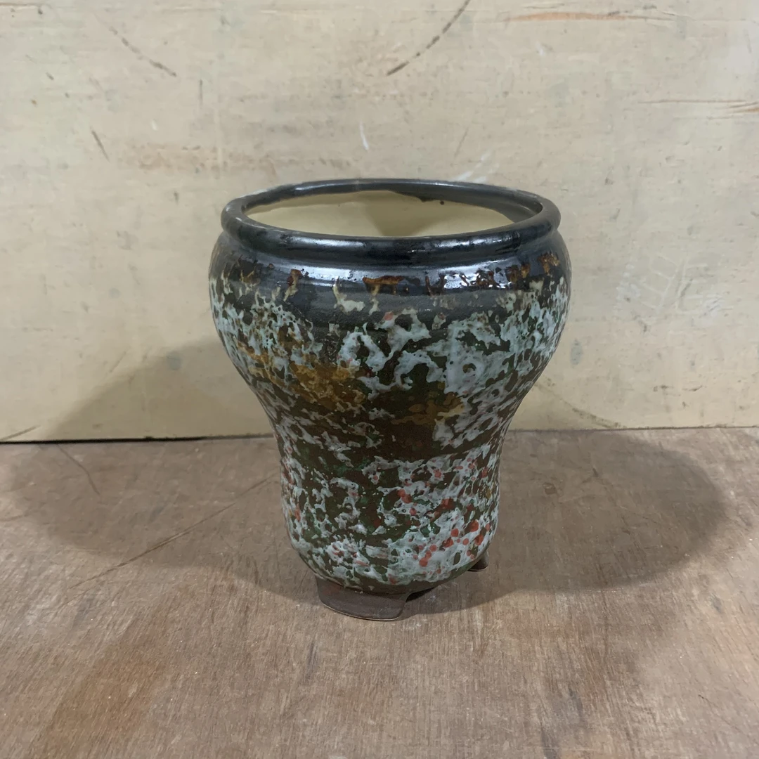 陶瓷花盆，高款带三脚复古12X15（不含植物）