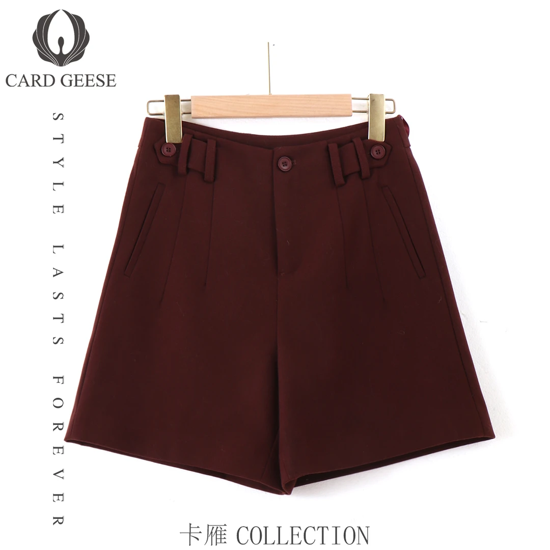 卡雁CARD GEESE24通勤风气质高腰百搭短裤MYJ2-24S837-8687