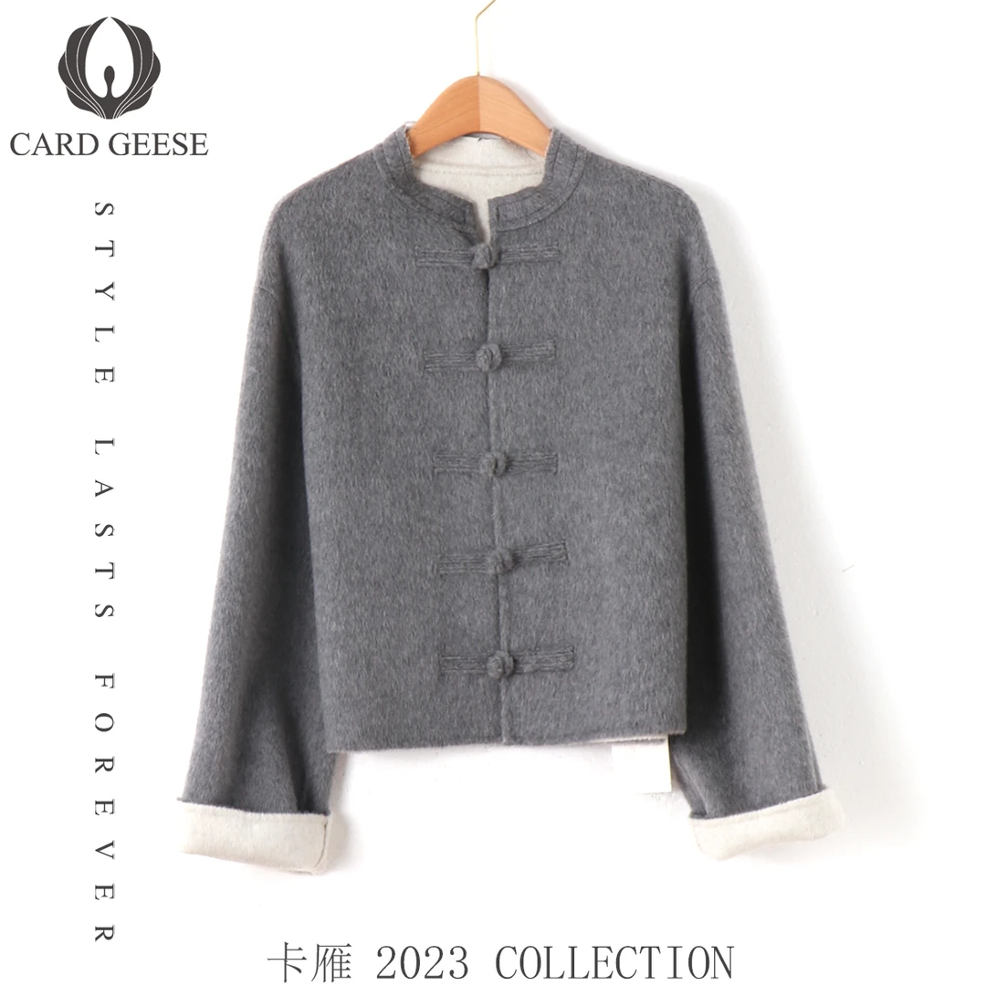 卡雁CARD GEESE轻奢新中式双面呢大衣MYJ2-23D3061-9119