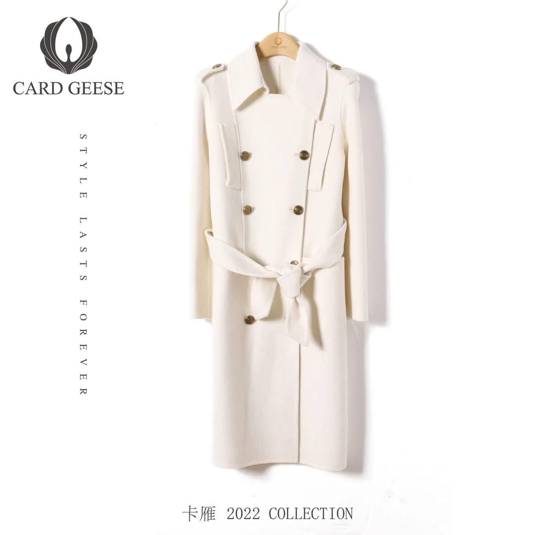 卡雁CARD GEESE轻奢经典时尚长款大衣MYJ2-22T58-2006B