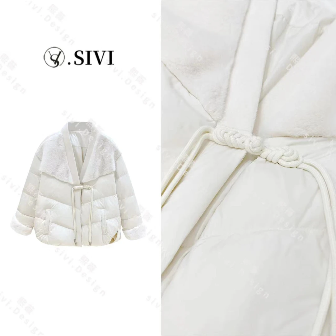 SIVI【秀水明山】秋冬季新款气质国潮羽绒服 F2533时尚中国风