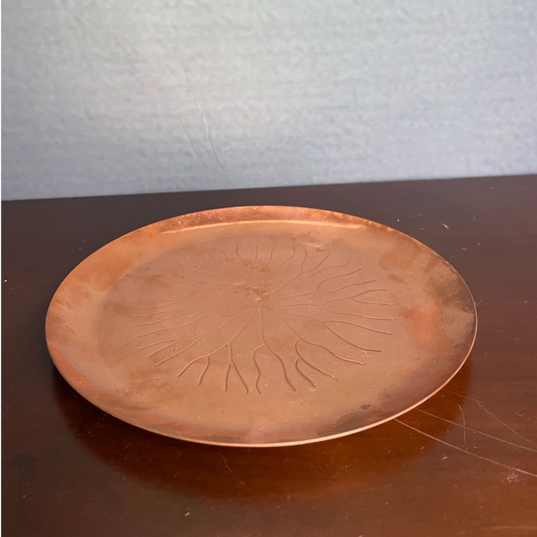 托盘印花紫铜全铜大号壶垫杯垫全手工干泡盘