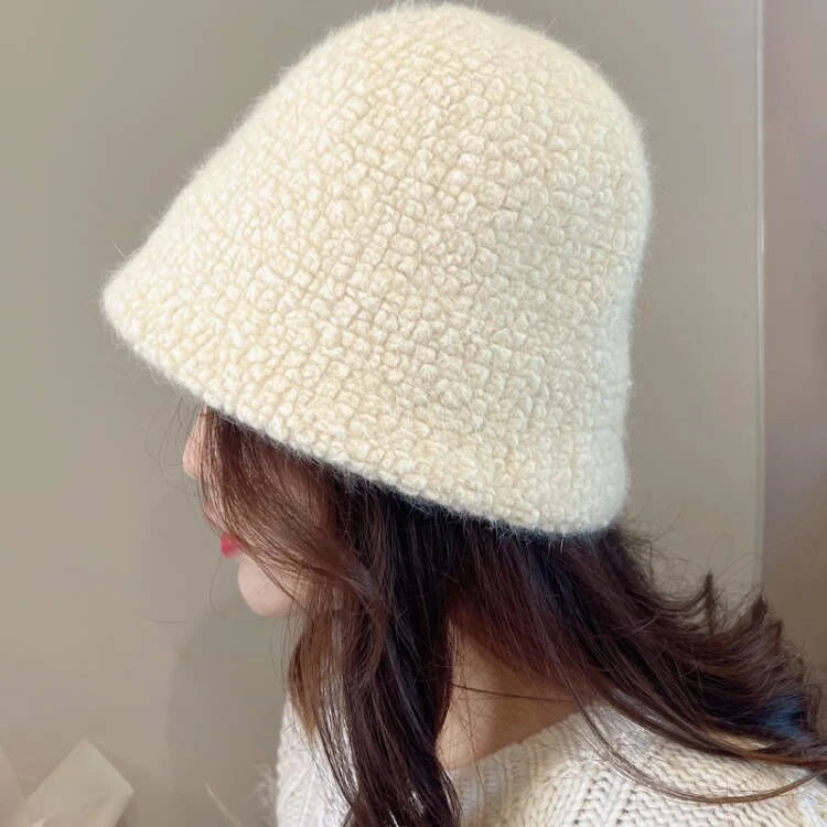 加厚冬季帽子女显脸小大头围新款渔夫帽羊羔毛保暖护耳水桶帽毛绒