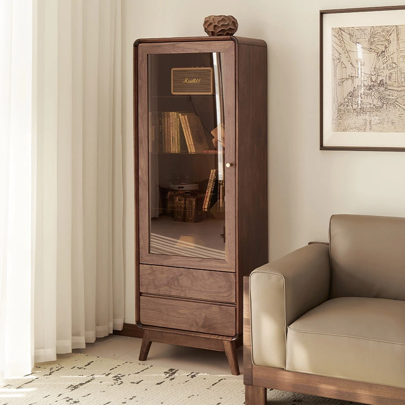 臻致美W【直播专享价】实木边柜收纳柜高柜客厅简约储物柜家用北欧