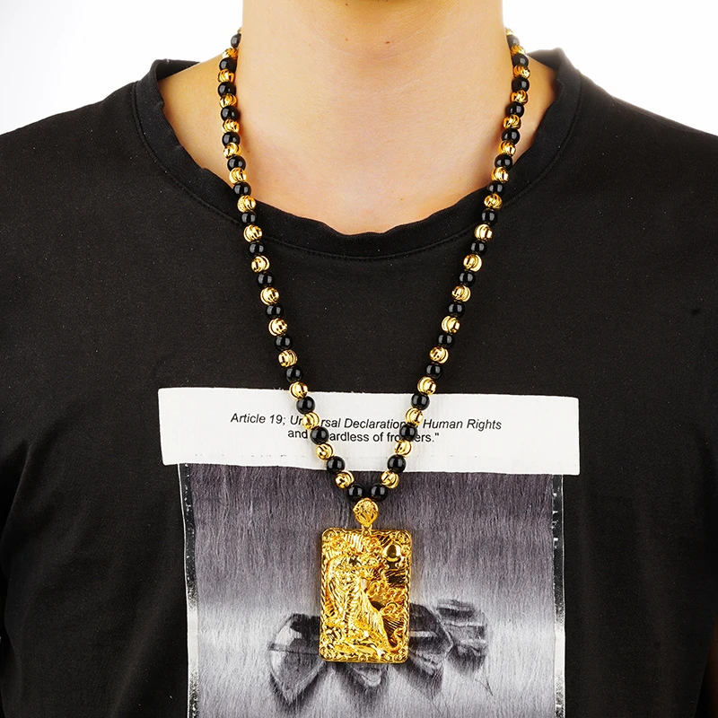 爆款新款越南霸气虎虎生威吊牌项链男款时尚饰品项链