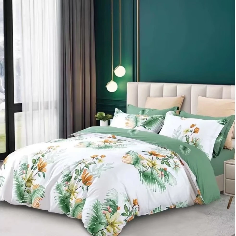 100%纯棉全棉定制家纺床笠床裙床裙高支高密柔光棉夏沫花开