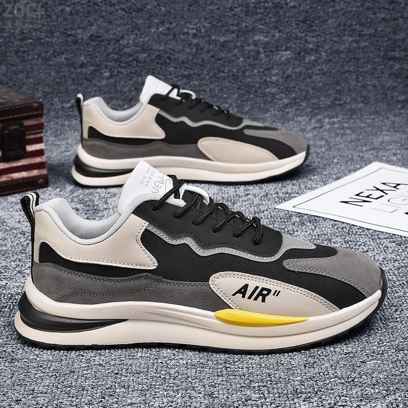 ZOCI帆布男鞋透气新款休闲厚底板鞋运动跑步百搭老爹潮鞋子男