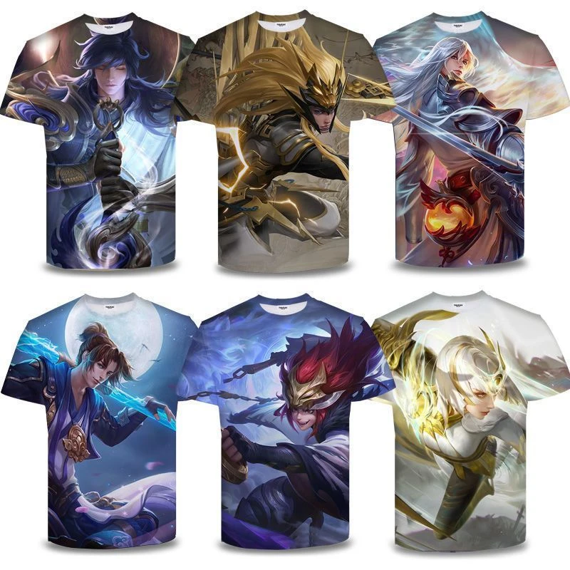 王者荣耀衣服3D印花短袖情侣款马超衣服神威insT恤衫中学生青少年