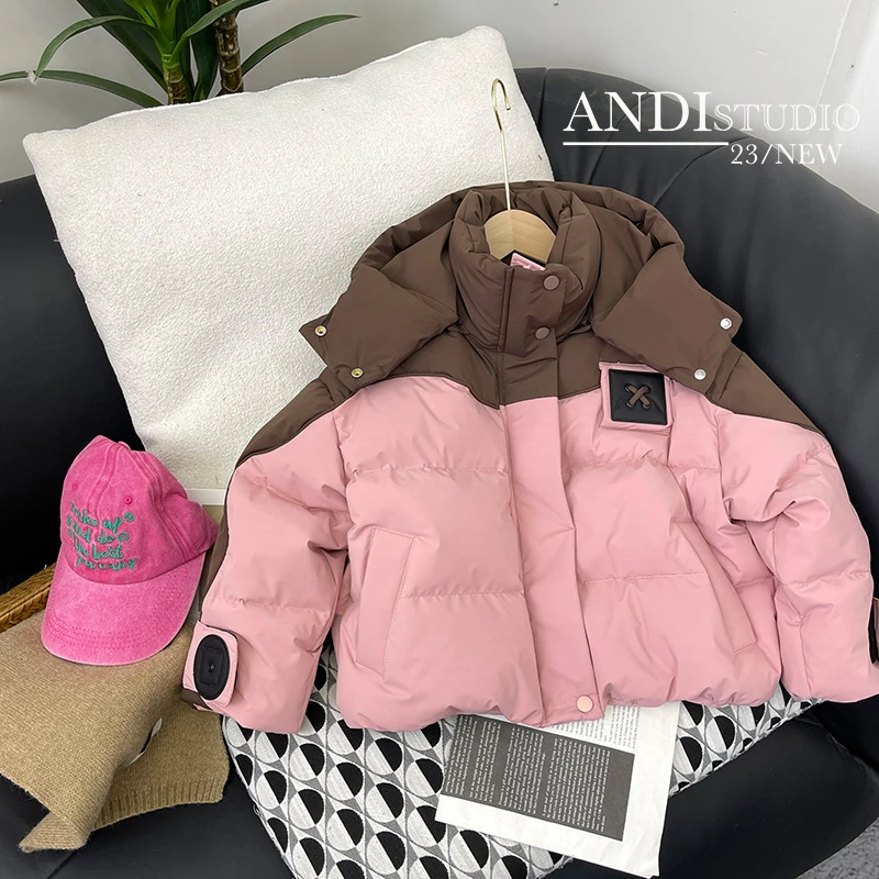〖ANDI〗儿童羽绒服*订制冬季中大童新款拼色连帽羽绒服1999