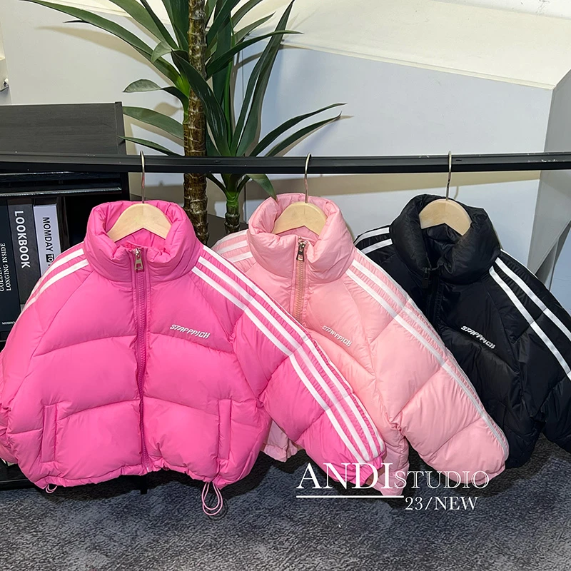 〖ANDI〗儿童订制冬季新款中大童袖子四条杠羽绒服1564