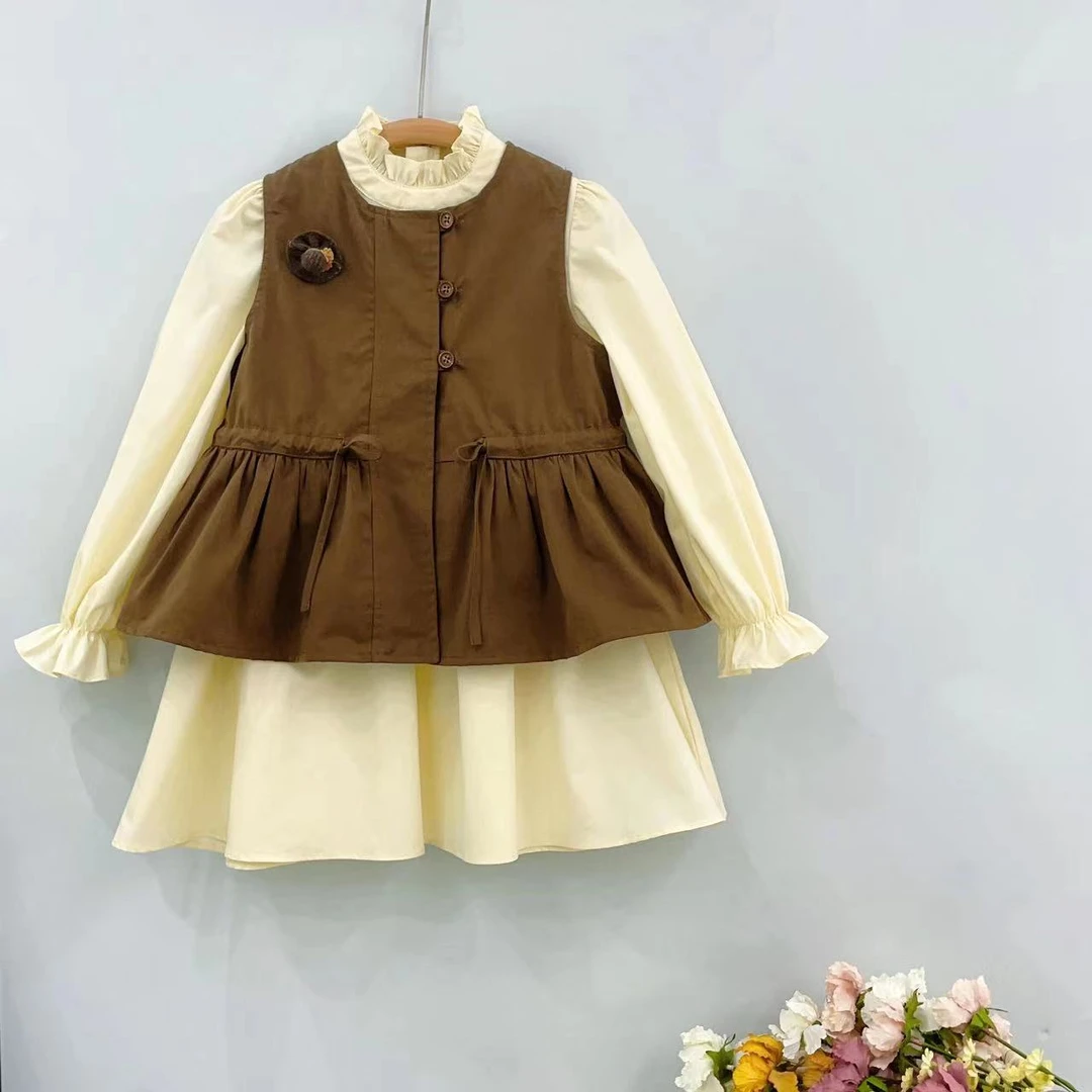 〖ANDI〗订制秋季新款学院风长袖连衣裙套装1563