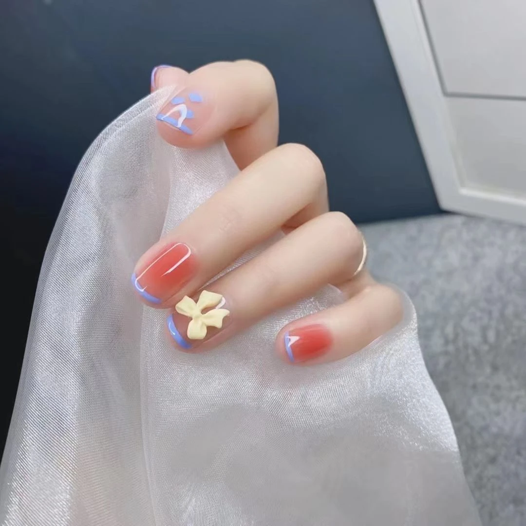 （妍妍）~512号 空气软甲腮红蝴蝶成品穿戴甲 30片（短款）