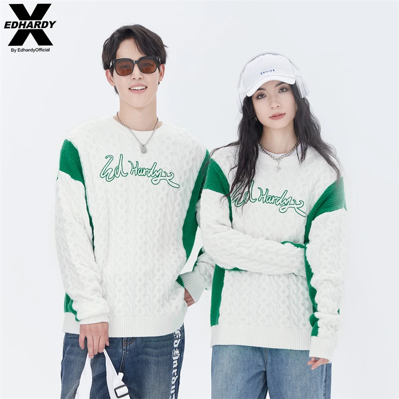 EDHARDY X针织衫毛衣针织纹理休闲圆领时尚秋冬百搭X1A4VO11877