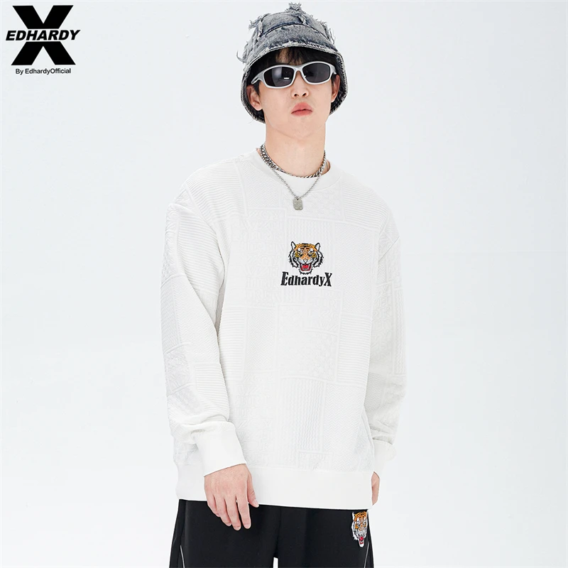 【可可专属】EDHARDY X套头卫衣烫钻虎头印花纹理面料X1A3SP11666DR