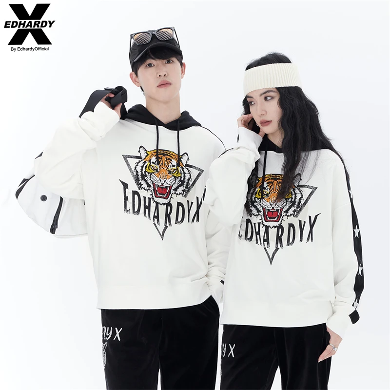 【星星虎】EDHARDY X潮牌虎头连帽卫衣edx春夏男女同款X1A3VO11578