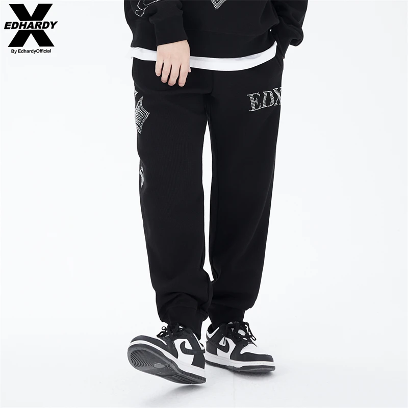 EDHARDY X十字架针织卫裤休闲运动长裤时尚秋冬百搭X1A3TA10537