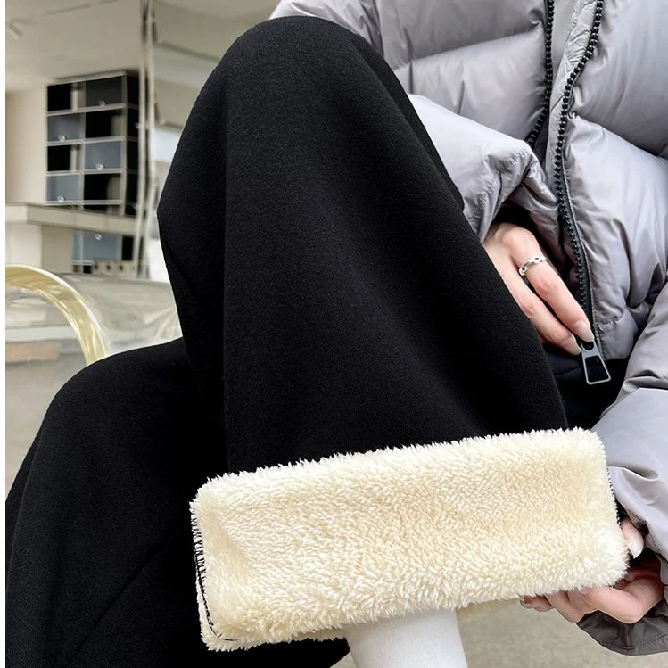 运动裤女裤春秋冬季宽松直筒显瘦加绒加厚休闲保暖小个子阔腿卫裤