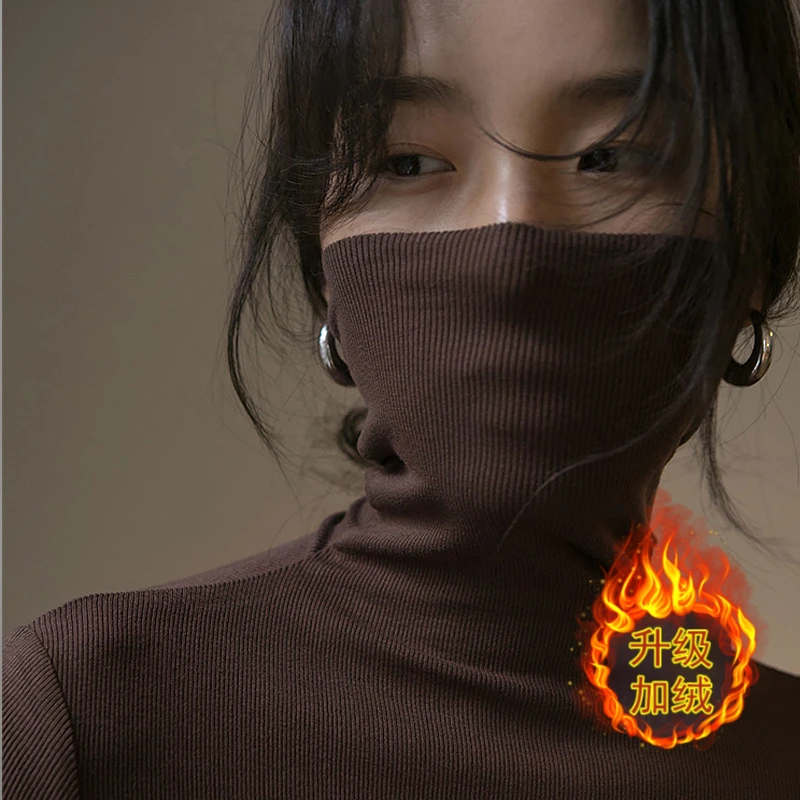 AIPE/爱彼保暖加绒亲肤优质面料修身打底衫女内搭高领韩系长袖衫