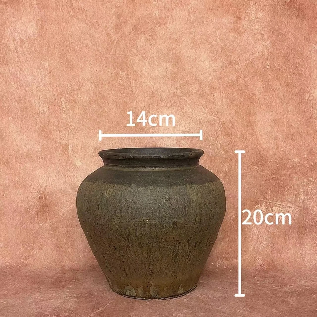 复古手工陶罐粗陶花盆花瓶多肉花盆复古花瓶花器土陶罐瓦罐插干花