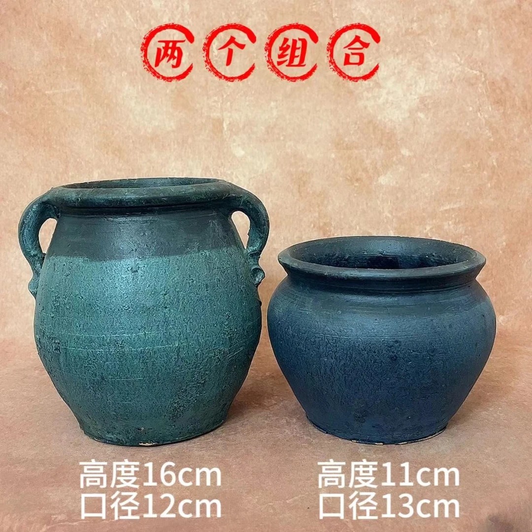 复古手工花盆陶罐粗陶花瓶多肉花盆复古花瓶花器土陶罐瓦罐插干花