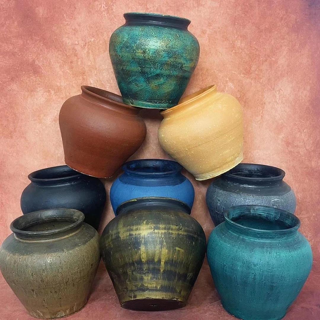 手工复古陶罐粗陶土陶罐花盆花瓶透气渗水多肉绿植无孔水培红陶