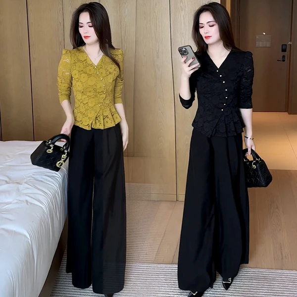 起素品牌 早秋款新品洋气时尚女神范蕾丝小衫减龄打底上衣337260