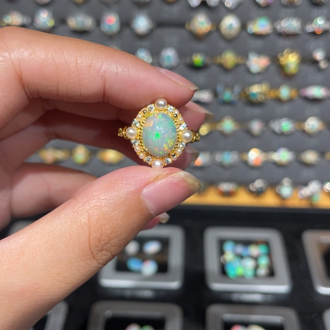 欧泊戒指—银S925镶嵌