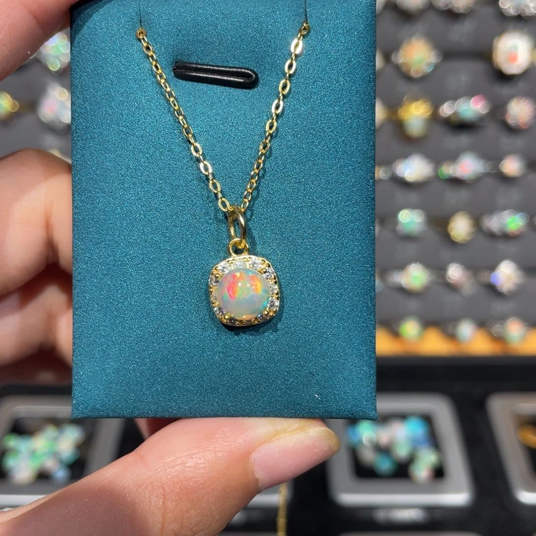 欧泊项链—银S925镶嵌