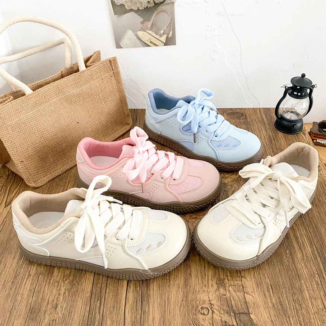 【觅觅】德训小白鞋女2025春季新款小众原创学生运动休闲百搭板鞋