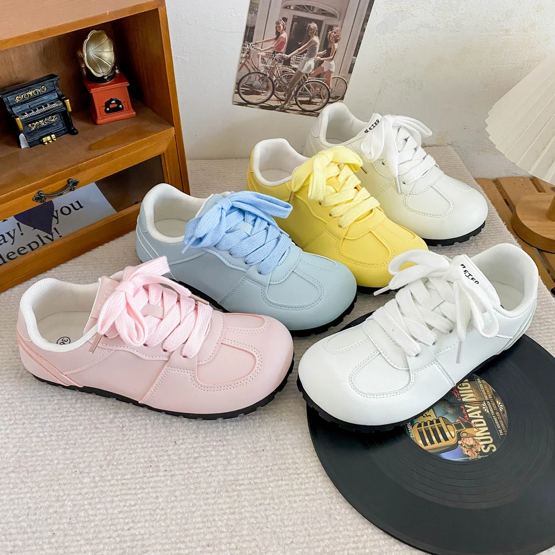 【觅觅】四色博肯泡芙鞋女鞋皮面多巴胺小众板鞋小白鞋德训鞋休闲