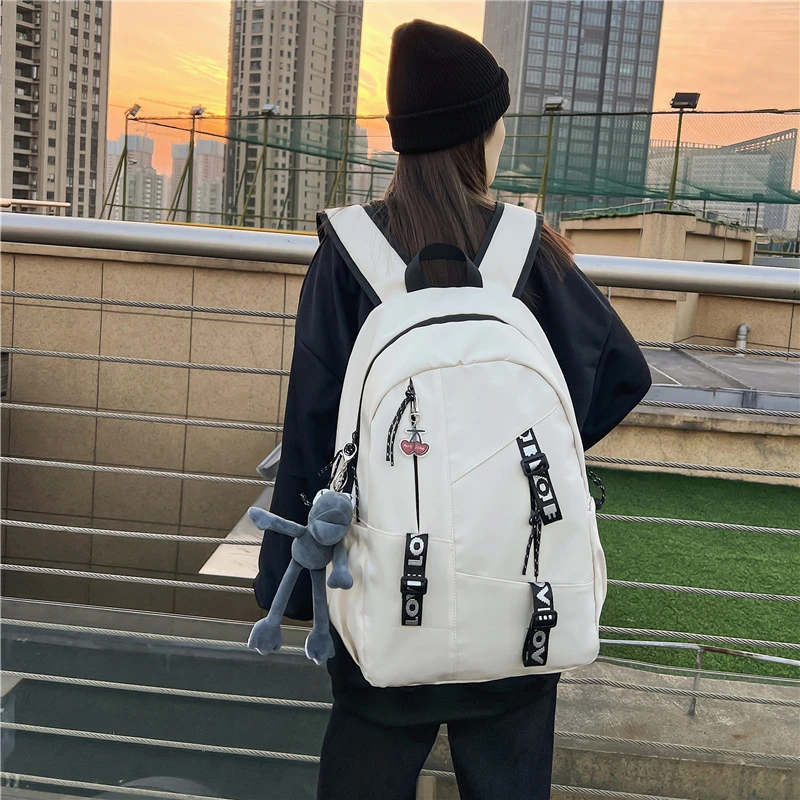 2022新款书包女高中生简约大容量双肩包男潮酷初中大学生百搭电脑