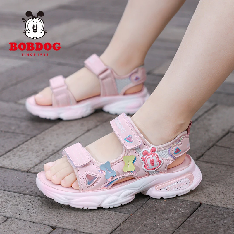 巴布豆女童夏季凉鞋中大童学生软底防滑运动鞋子公主女孩沙滩鞋潮
