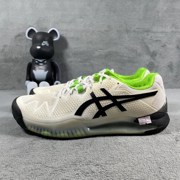 二手44码 Asics Gel 网球鞋 白绿 内衬磨损起球 无盒 公价1846