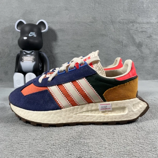 二手36码 adidas Originals Retropy E5 跑鞋 蓝橙 无盒 公价449