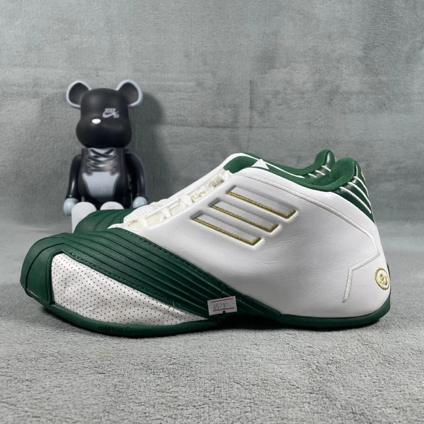 二手42.5码 adidas T-Mac 1 篮球鞋 白绿 无盒 公价559